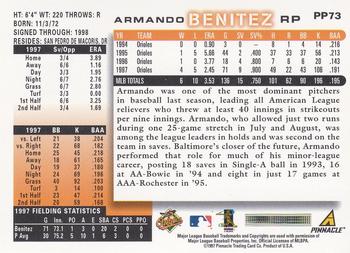 1998 Score - Showcase Series Artist's Proofs #PP73 Armando Benitez Back