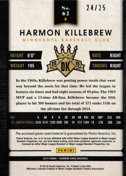 2015 Panini Diamond Kings - DK Silver Materials #62 Harmon Killebrew Back