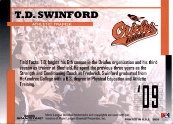 2009 Grandstand Bluefield Orioles #NNO T.D. Swinford Back