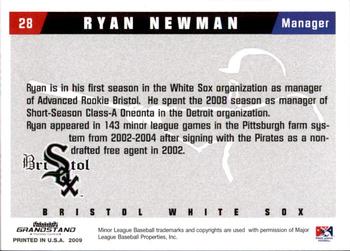 2009 Grandstand Bristol White Sox #NNO Ryan Newman Back