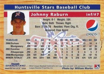 2009 Grandstand Huntsville Stars #NNO Johnny Raburn Back