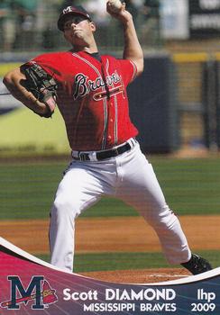 2009 Grandstand Mississippi Braves #NNO10 Scott Diamond Front