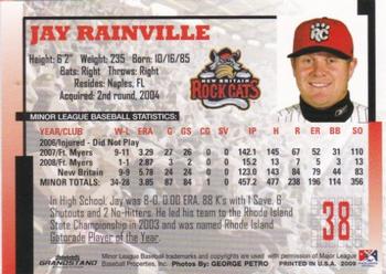 2009 Grandstand New Britain Rock Cats #NNO Jay Rainville Back