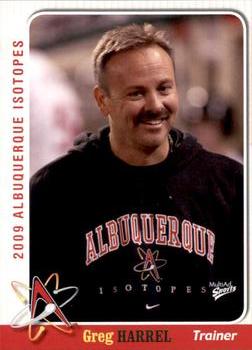 2009 MultiAd Albuquerque Isotopes #5 Greg Harrel Front