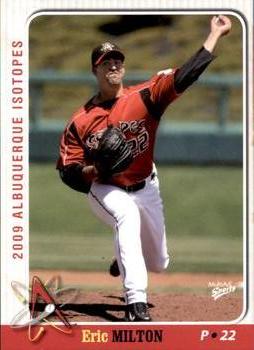 2009 MultiAd Albuquerque Isotopes #23 Eric Milton Front