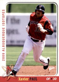 2009 MultiAd Albuquerque Isotopes #25 Xavier Paul Front