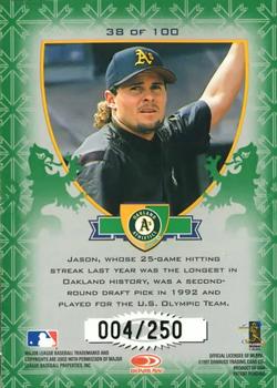 1998 Donruss - Crusade Green #38 Jason Giambi Back