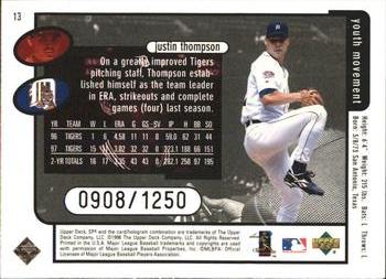 1998 SPx Finite - Spectrum #13 Justin Thompson Back