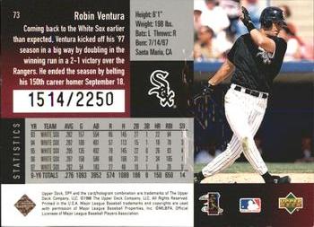 1998 SPx Finite - Spectrum #73 Robin Ventura Back