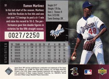 1998 SPx Finite - Spectrum #91 Ramon Martinez Back