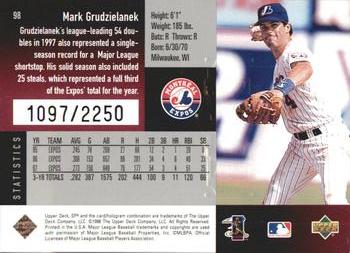 1998 SPx Finite - Spectrum #98 Mark Grudzielanek Back