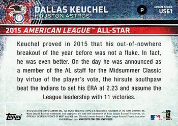 2015 Topps Update #US61 Dallas Keuchel Back