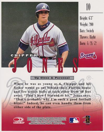 1998 Studio - Portraits 8x10 #10 Chipper Jones Back