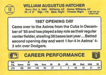 1987 Donruss Opening Day #18 Billy Hatcher Back