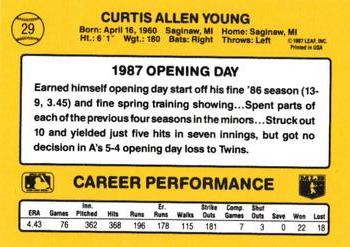 1987 Donruss Opening Day #29 Curt Young Back
