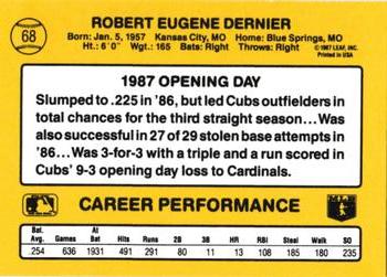 1987 Donruss Opening Day #68 Bob Dernier Back