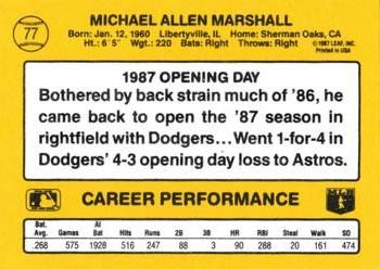 1987 Donruss Opening Day #77 Mike Marshall Back