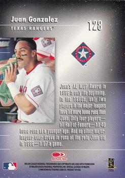 1998 Donruss Elite #128 Juan Gonzalez Back