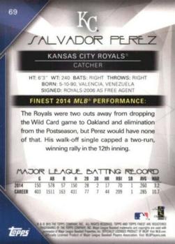 2015 Finest - Gold Refractor #69 Salvador Perez Back