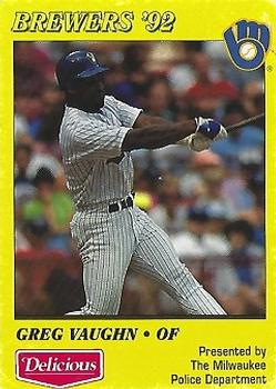 1992 Milwaukee Brewers Police #NNO Greg Vaughn Front