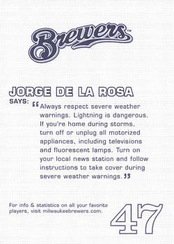 2005 Milwaukee Brewers Police #NNO Jorge De la Rosa Back