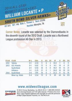 2014 Choice Midwest League All-Star #31 Will Locante Back