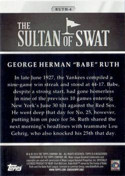 2015 Topps - The Sultan of Swat #RUTH-4 Babe Ruth Back