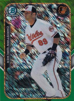 2015 Bowman - The Farm's Finest Minis Green Shimmer Refractor #FFM-CW Christian Walker Front