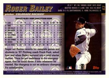 1998 Topps - Minted in Cooperstown #63 Roger Bailey Back