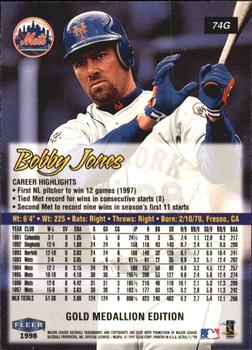 1998 Ultra - Gold Medallion #74G Bobby Jones Back