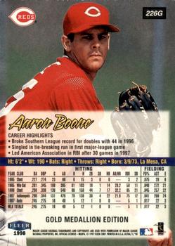 1998 Ultra - Gold Medallion #226G Aaron Boone Back