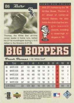 1998 Upper Deck Retro - Big Boppers #B6 Frank Thomas Back