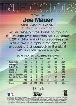2015 Stadium Club - True Colors Refractor Electric #TCA-JM Joe Mauer Back