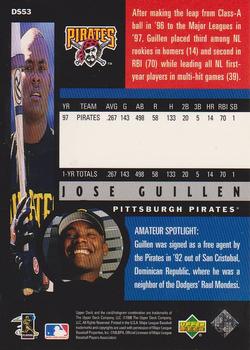 1998 Upper Deck - Destination Stardom #DS53 Jose Guillen Back