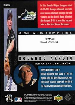 1998 Upper Deck - Destination Stardom #DS59 Rolando Arrojo Back