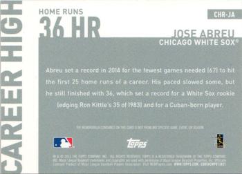 2015 Topps - Career High Relics (Series Two) #CHR-JA Jose Abreu Back