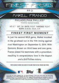 2015 Finest - Firsts #FF-2 Maikel Franco Back