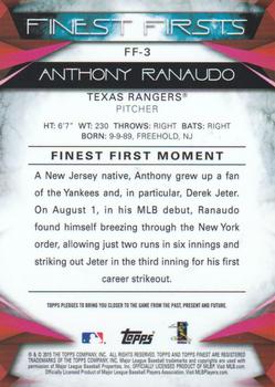 2015 Finest - Firsts #FF-3 Anthony Ranaudo Back