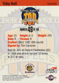 1999 Team Best Baseball America - Diamond Best Silver #49 Toby Hall  Back