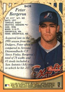 1999 Bowman - Certified Autographs #BA38 Peter Bergeron Back