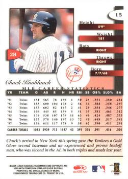 1998 Donruss Signature #15 Chuck Knoblauch Back