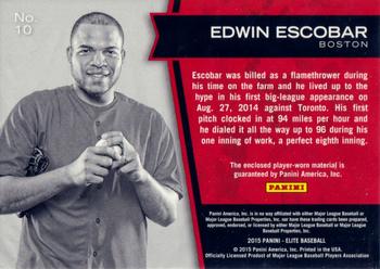 2015 Panini Elite - Future Threads #10 Edwin Escobar Back