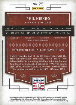 2015 Panini Cooperstown - HOF Chronicles #75 Phil Niekro Back