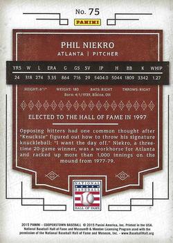 2015 Panini Cooperstown - HOF Induction Blue #75 Phil Niekro Back