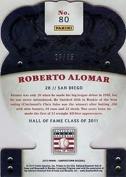 2015 Panini Cooperstown - HOF Crown Royale Die Cut Silver #80 Roberto Alomar Back