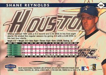 1998 Fleer Tradition #569 Shane Reynolds Back