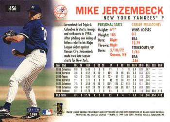 1999 Fleer Tradition - Millennium #456 Mike Jerzembeck  Back