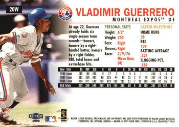 1999 Fleer Tradition - Warning Track Collection #20W Vladimir Guerrero Back