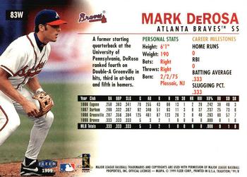 1999 Fleer Tradition - Warning Track Collection #83W Mark DeRosa Back