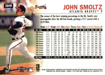 1999 Fleer Tradition - Warning Track Collection #284W John Smoltz Back